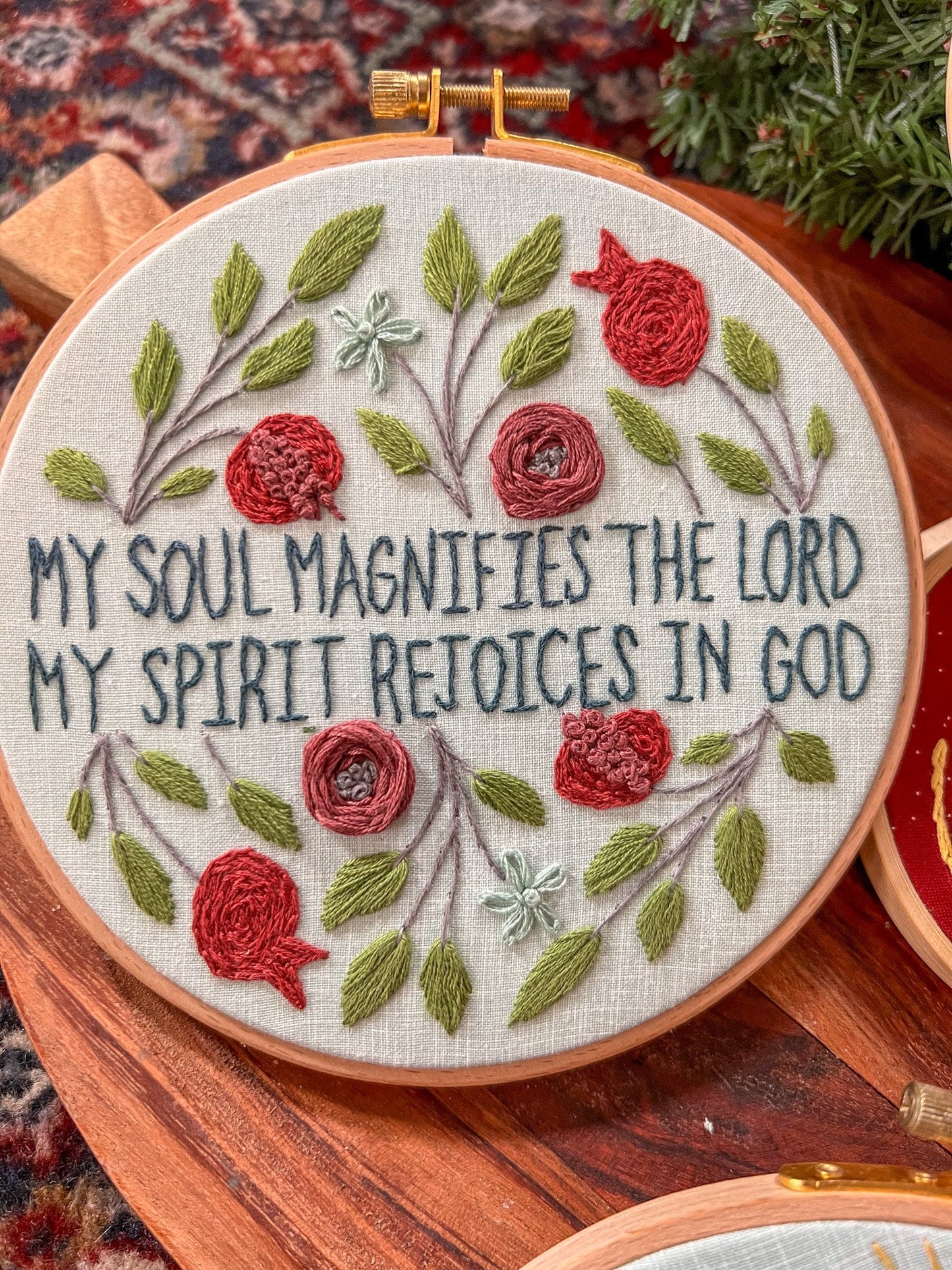 Advent Wreath Candle | PDF Hand Embroidery Pattern 2 Designs | Magnificat Luke 2 | Magnify Rejoice Holy | Beginner Friendly Christmas Craft
