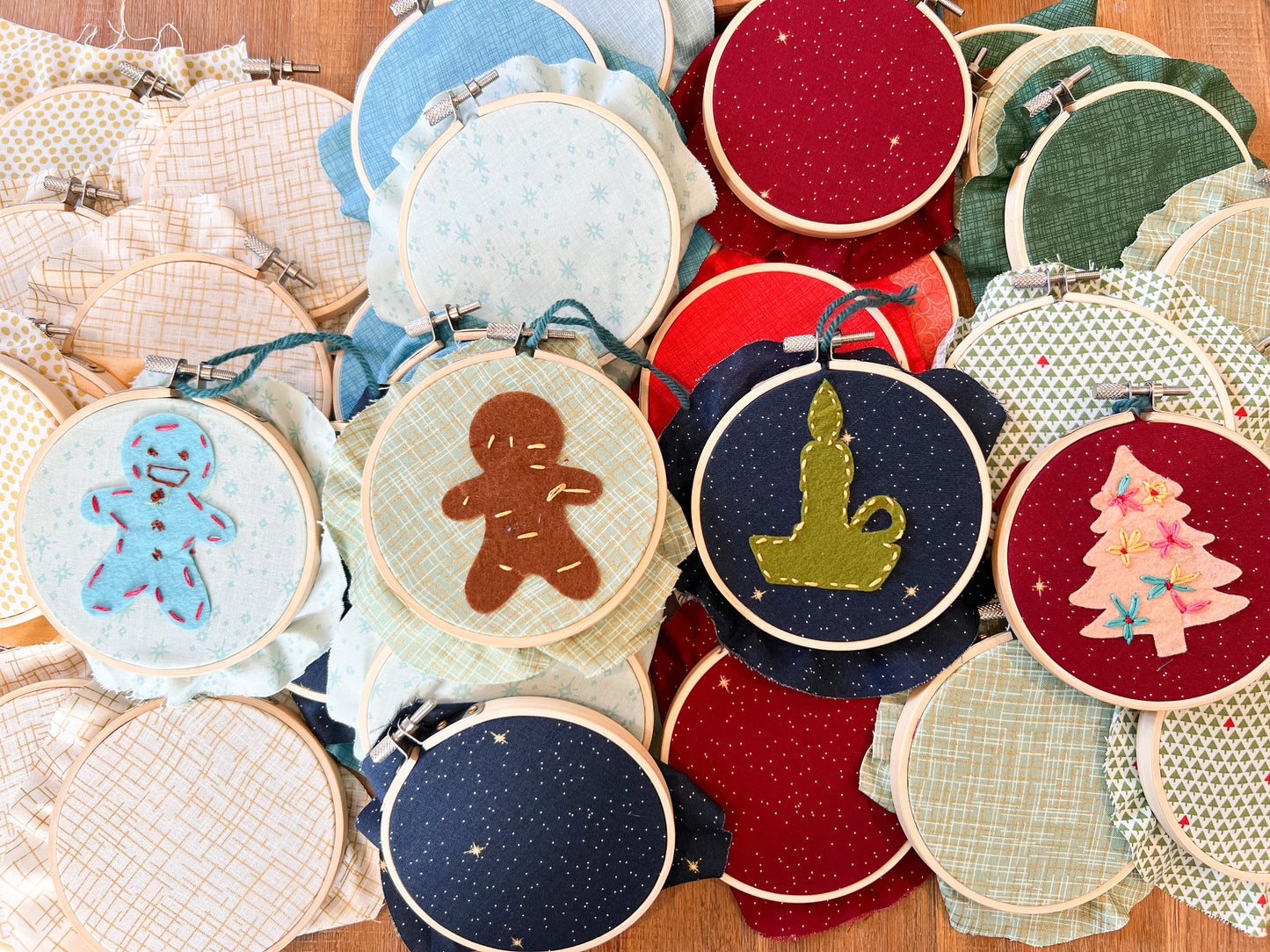Embroidery for Kids | Ornament Complete DIY Kit for Children 3 inch hoop handmade Christmas Tree Ornament | Teacher Gift Grandparent Craft