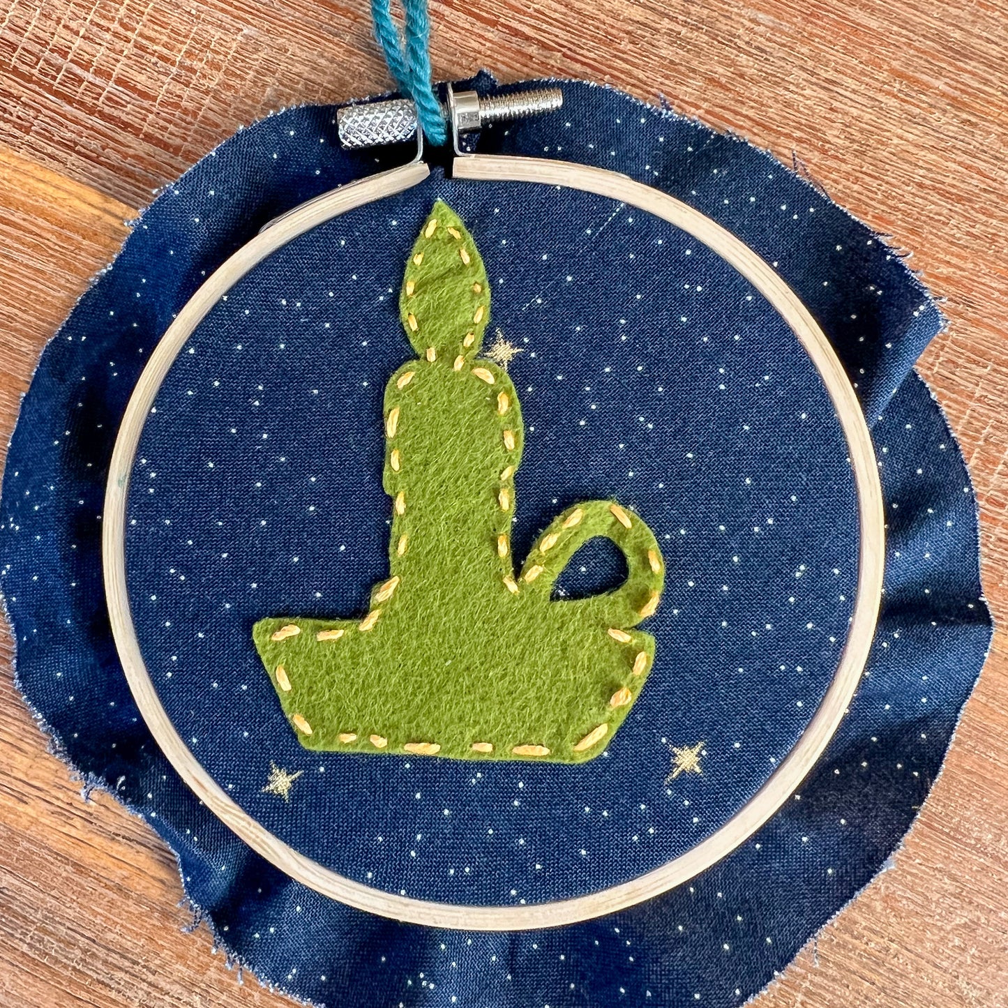 Embroidery for Kids | Ornament Complete DIY Kit for Children 3 inch hoop handmade Christmas Tree Ornament | Teacher Gift Grandparent Craft